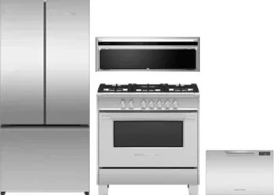 4 Piece Package Includes Refrigerator, Range, Hood And Dishwasher